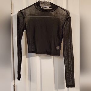 Sassy crop top, sheer black mesh